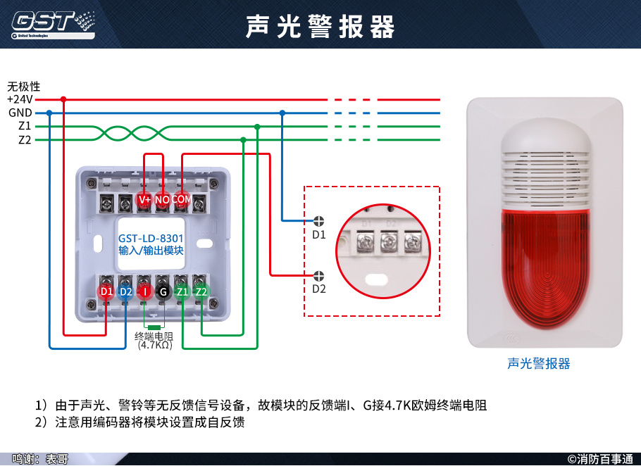 GST-LD-8301輸入/輸出模塊接聲光警報器